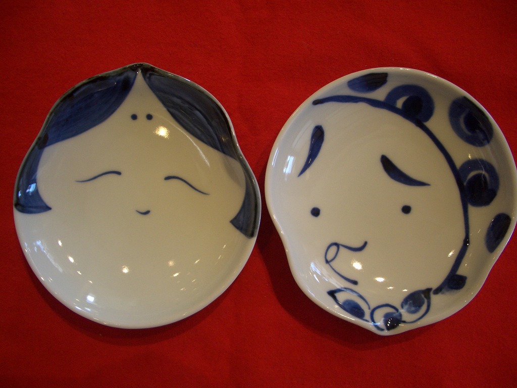ひょっとこ・おかめ ペア小皿　1,140円（税込）